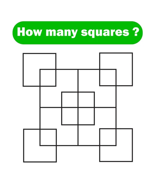 多少个正方形 数学教育游戏 — 图库矢量图片