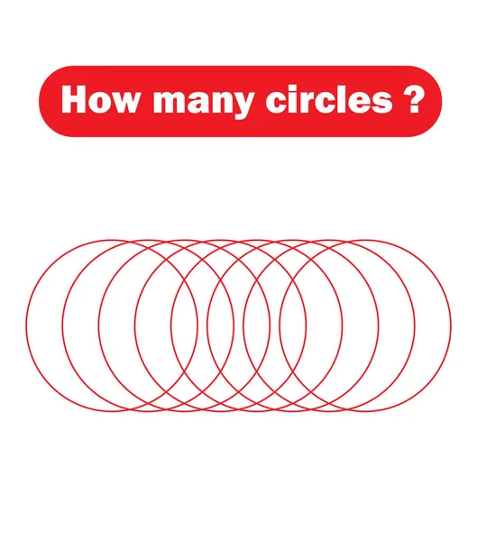 Hur Många Cirklar Matematik Utbildning Spel — Stock vektor