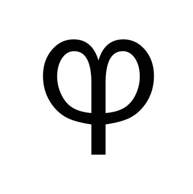 Beyaz arkaplanda phi Yunanca harf sembolü