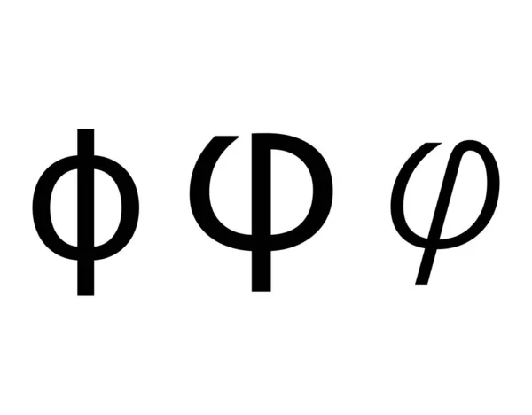 Phi Grek Bokstav Symbol Vit Bakgrund — Stock vektor