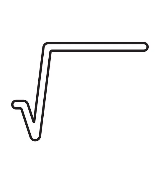 Quadratwurzel Symbol Auf Weißem Hintergrund — Stockvektor