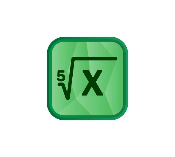 Quinta Icona Radice Icona Matematica — Vettoriale Stock