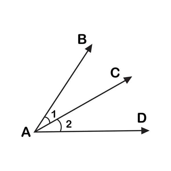 共通頂点を持つ2つの角度 — ストックベクタ