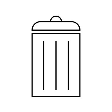 Beyaz arkaplanda kapalı çöp kutusu vektörü