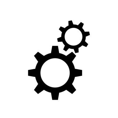 Cog simgesi, beyaz arkaplanda sembol ayarlanıyor