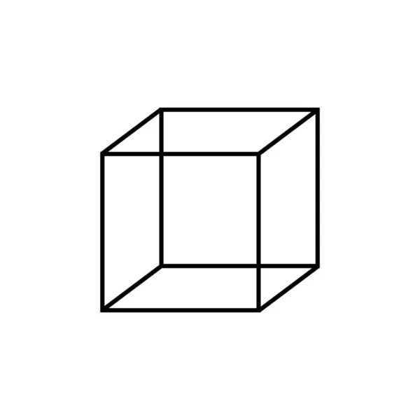 Cubo Básico Simple Forma Aislada Sobre Fondo Blanco — Archivo Imágenes Vectoriales