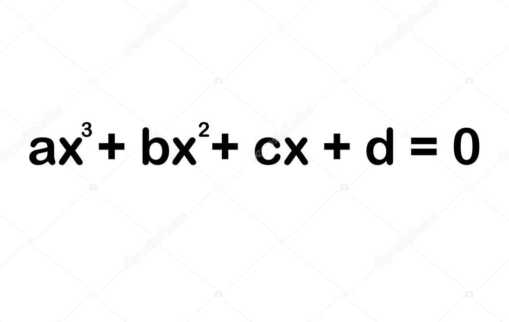 the cubic equations formula on white background