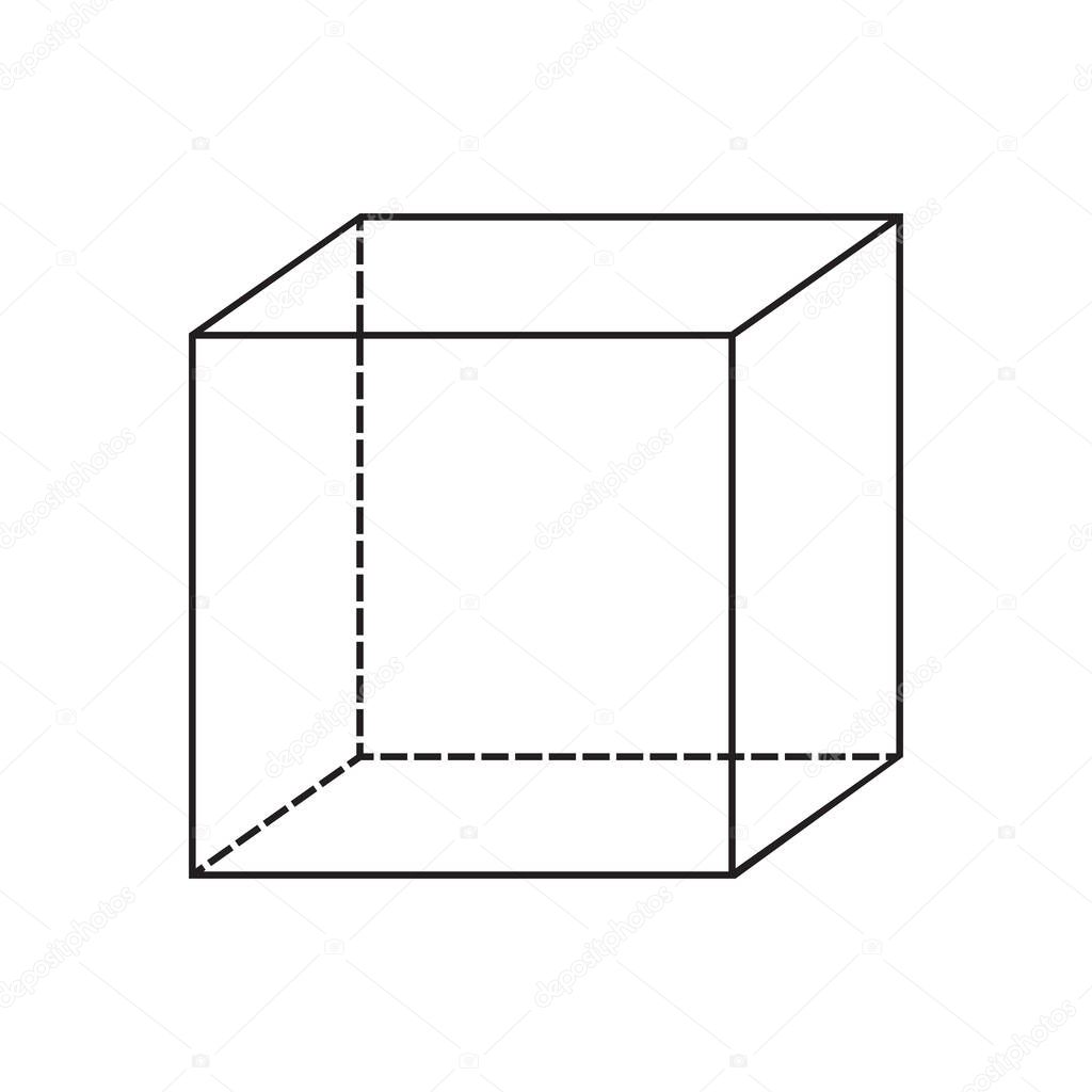 cube basic simple 3d shape isolated on white background