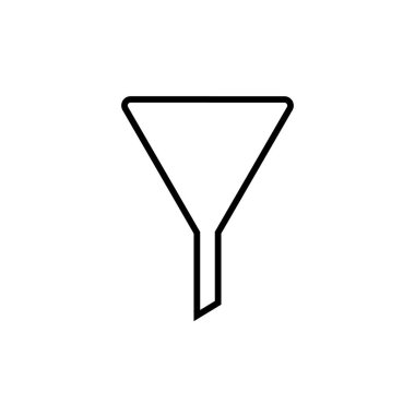 Beyaz arkaplanda huni simgesini filtrele