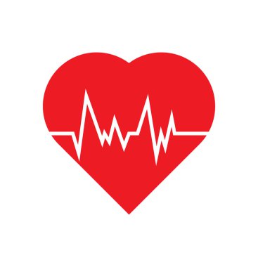 kırmızı kalp simgesi düz biçim beyaz arkaplan üzerinde izole