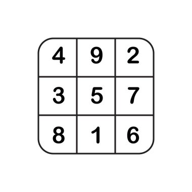 beyaz arkaplanda sihirli kare matematik
