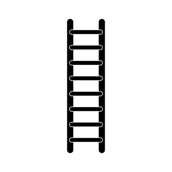 Escalera Vector Icono Ilustración Negro — Vector de stock