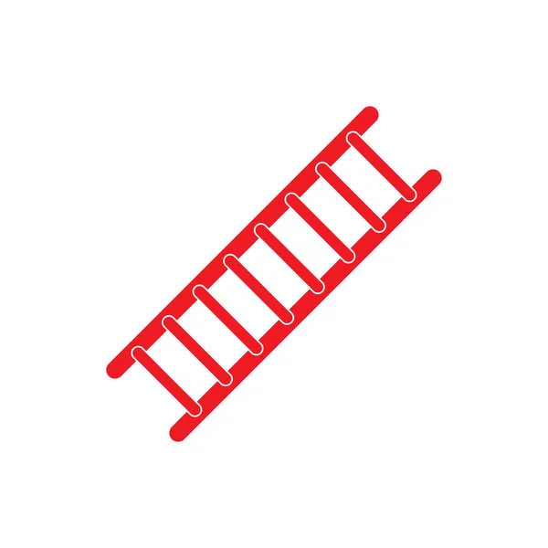 Escalera Vector Icono Ilustración Roja — Archivo Imágenes Vectoriales