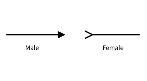 Symbol Konektoru Samce Samice — Stockový vektor