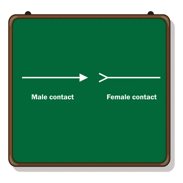 Símbolo Conector Masculino Feminino — Vetor de Stock