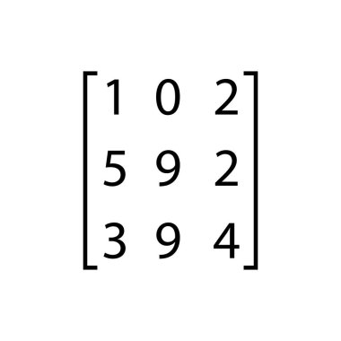 kare matris matematiği, vektör illüstrasyonu