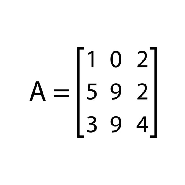 Čtvercová Maticová Matematika Vektorová Ilustrace — Stockový vektor