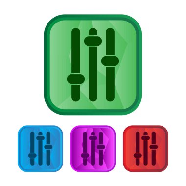 Beyaz arkaplanda müzik eşitleyici simgesi kümesi