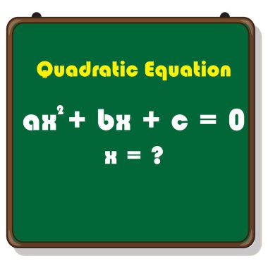Yeşil panoda ikinci dereceden denklem
