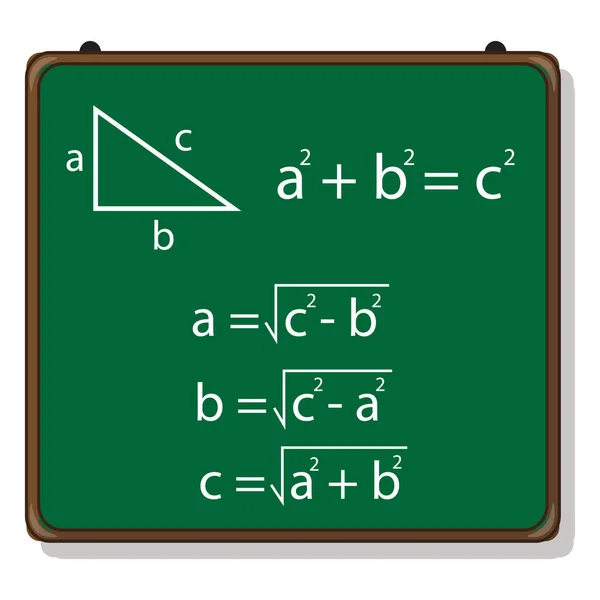Rechthoekige Pythagorese Stelling Met Vergelijking — Stockvector