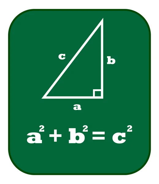 Jobb Háromszög Pythagorean Tétel Egyenlet — Stock Vector