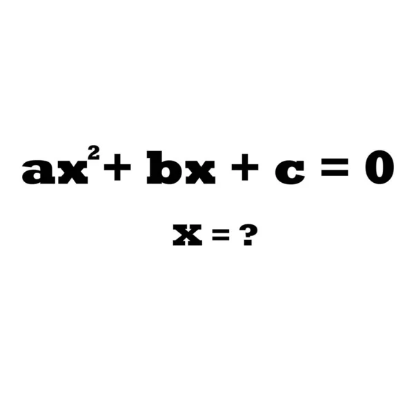 Equação Quadrática Sobre Fundo Branco —  Vetores de Stock