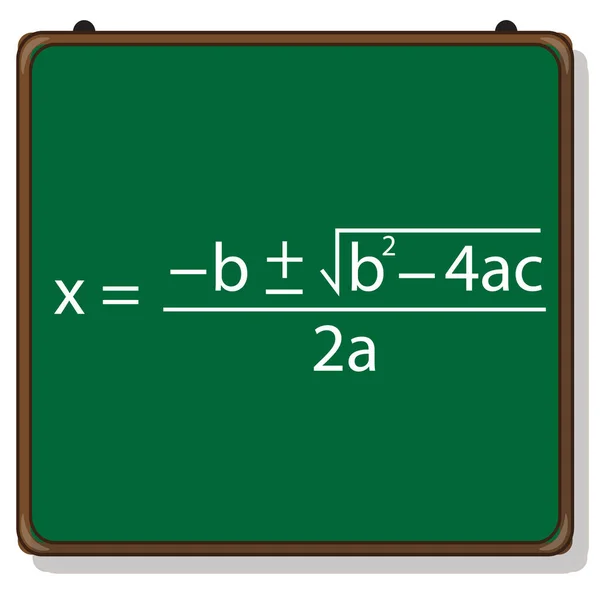 Quadratische Gleichung Auf Grünem Brett — Stockvektor