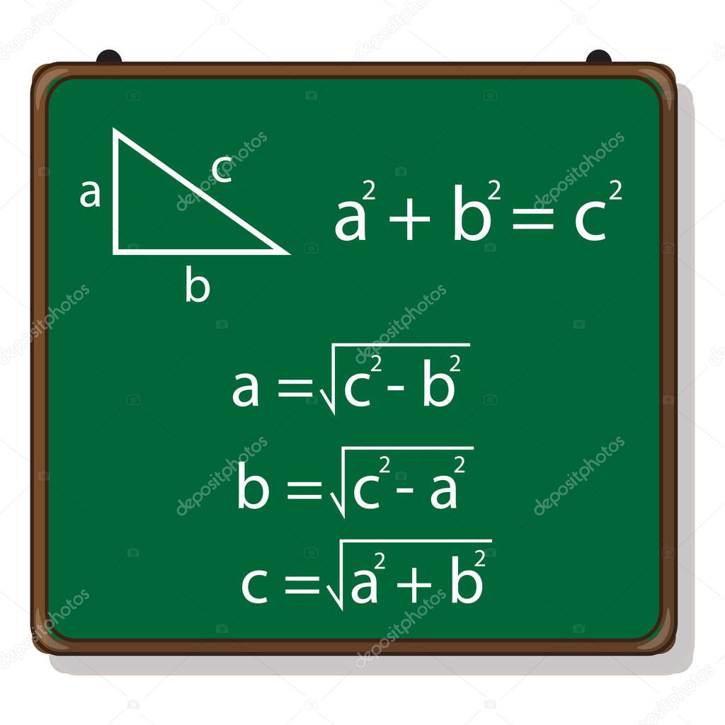 Right triangle pythagorean theorem with equation