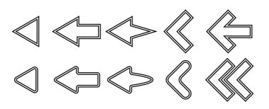 ok simgesi ve siyah vektör oklarını beyaz arkaplanda ayarla