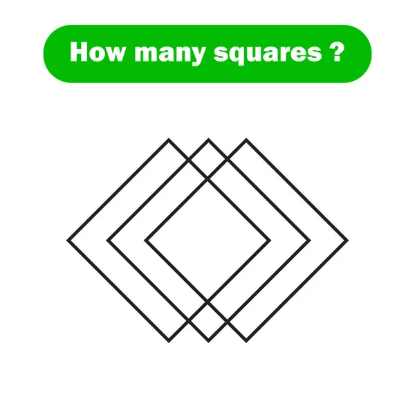 多少个正方形 数学教育游戏 — 图库矢量图片