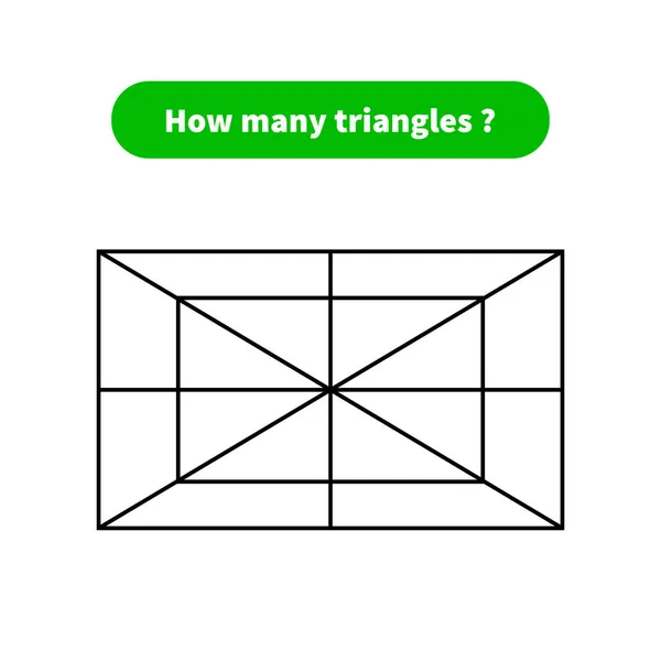 Matematik Undervisningen Hur Många Trianglar Matematiskt Pussel — Stock vektor