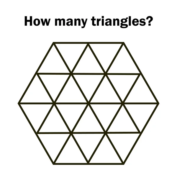 教育数学游戏 多少个三角形 数学难题 — 图库矢量图片