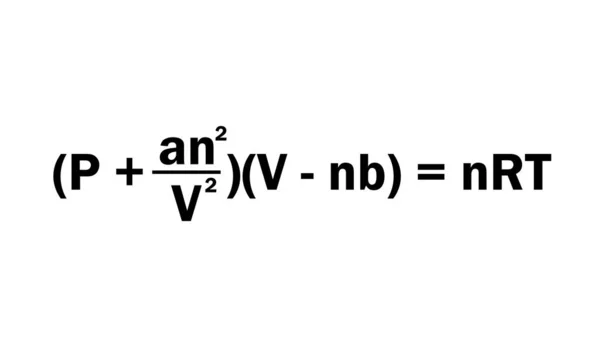 Van Der Waals Equação Sobre Fundo Branco — Vetor de Stock