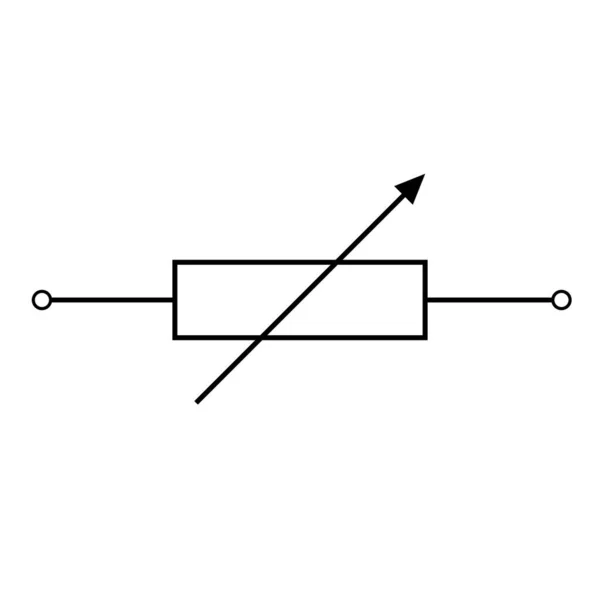 Variabler Widerstandssymbol Rheostat Vektor — Stockvektor