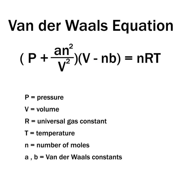 Уравнение Ван Дер Ваальса Белом Фоне — стоковый вектор