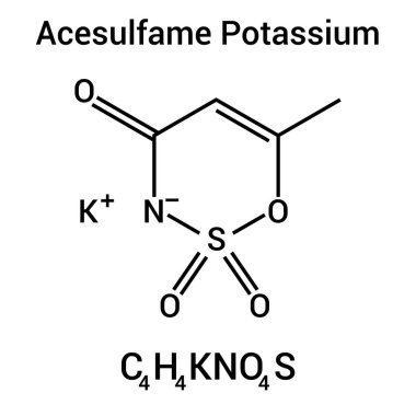Aseulün potasyumunun kimyasal yapısı (C4H4KNO4S)