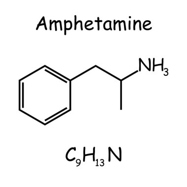 Amfetaminin kimyasal yapısı (C9H13N)