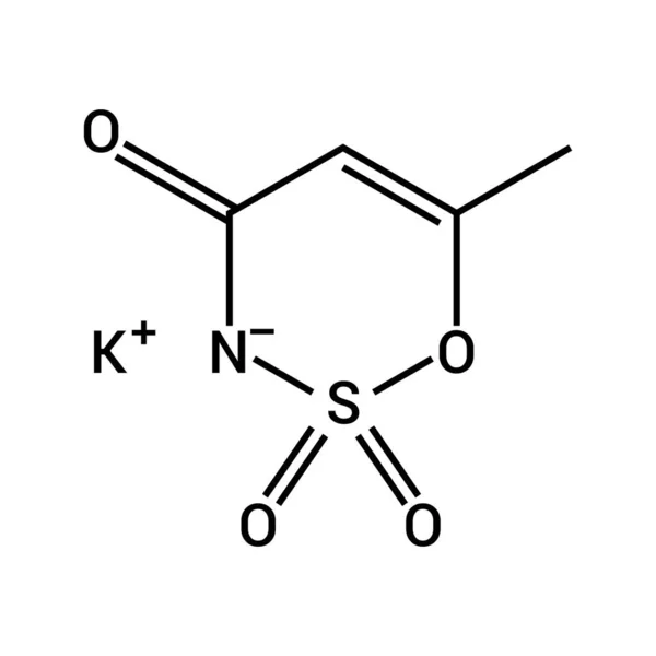 Χημική Δομή Του Καλίου Ακεσουλφαμίνης C4H4Kno4S — Διανυσματικό Αρχείο