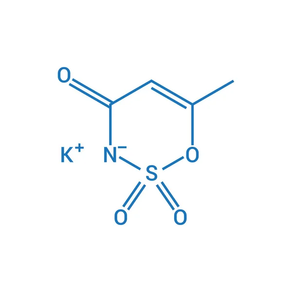 Struktur Kimia Acesulfame Potassium C4H4Kno4S - Stok Vektor
