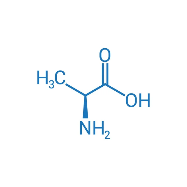 Alanın Kimyasal Yapısı C3H7No2 — Stok Vektör