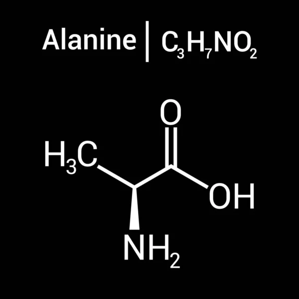 Struktura Chemiczna Alaniny C3H7No2 — Wektor stockowy