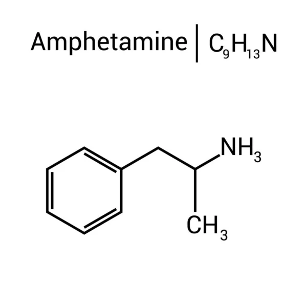 Amfetaminets Kemiska Struktur C9H13N — Stock vektor