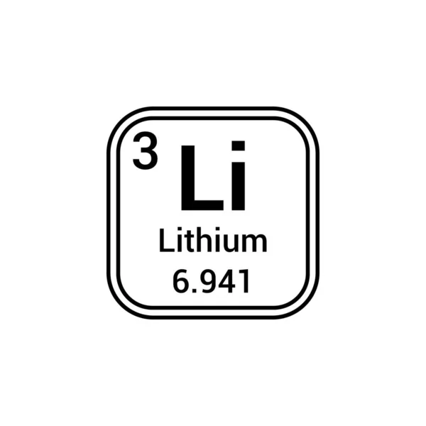 Periodiek Systeem Van Lithium Chemische Elementen — Stockvector