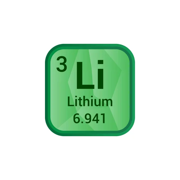 Lithium Chemický Prvek Periodická Tabulka — Stockový vektor