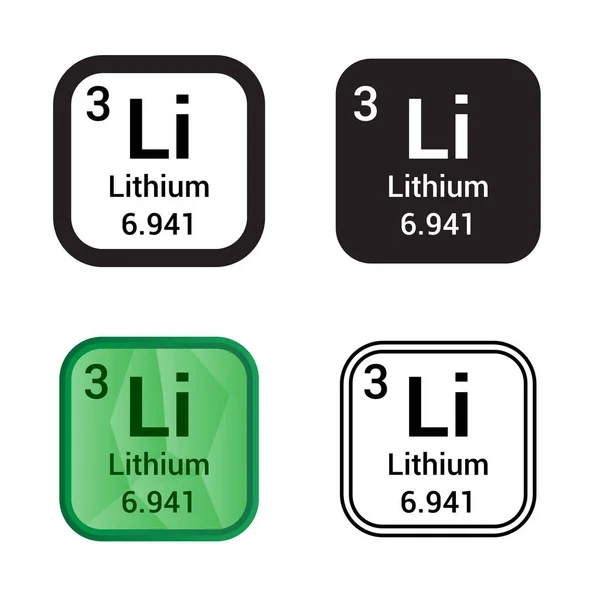 Lithium Élément Chimique Tableau Périodique — Image vectorielle