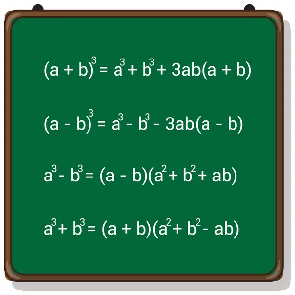 Algebra Kocka Képletek Matematika — Stock Vector