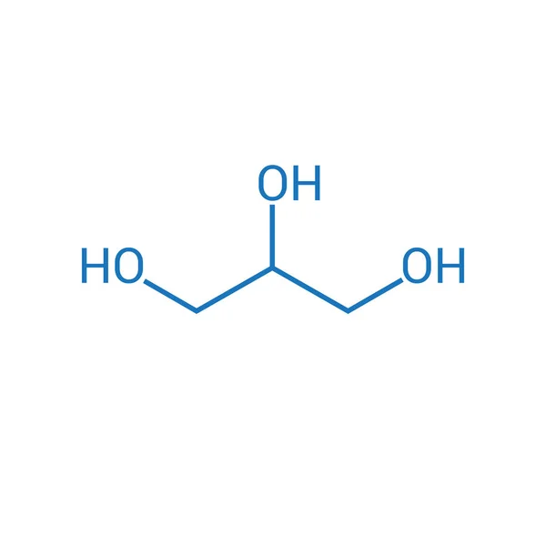 甘油或甘油或甘油 C3H8O3 的化学结构 — 图库矢量图片
