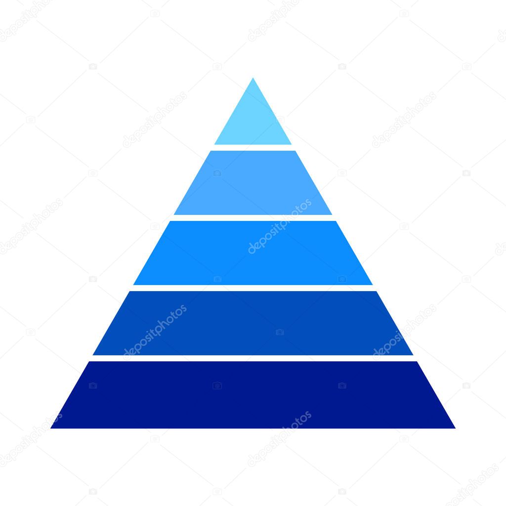 pyramid chart graph infographics diagram icon vector on white background