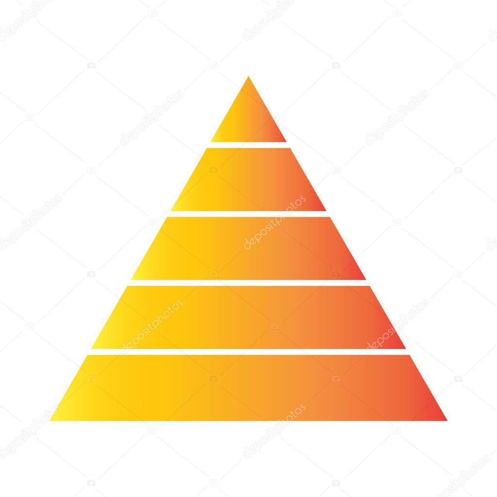 pyramid chart graph infographics diagram icon vector on white background