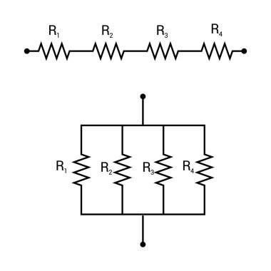 seri ve paralel rezistörler kombinasyon sembolü